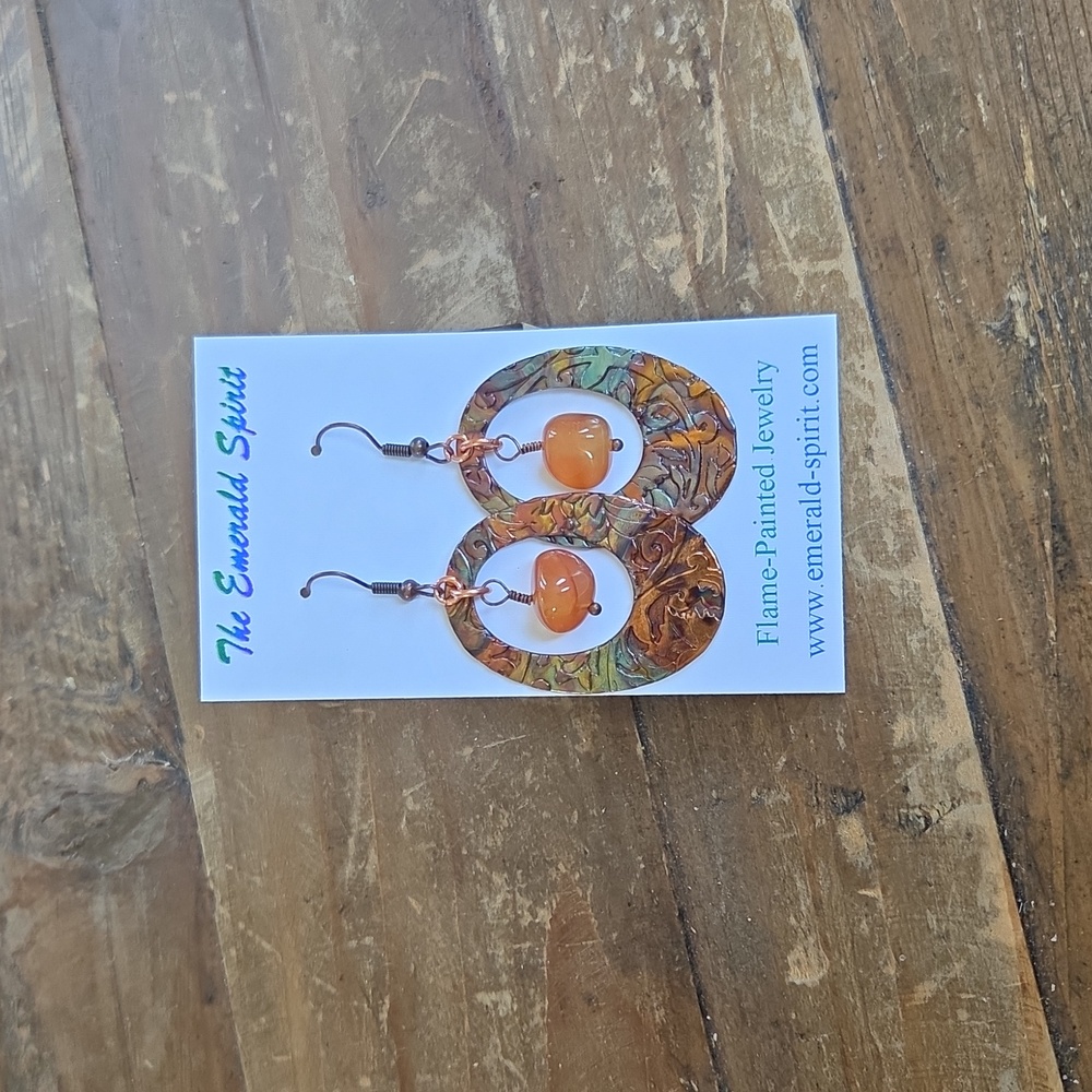 Flame Painted Multi Colored Earrings - image 3